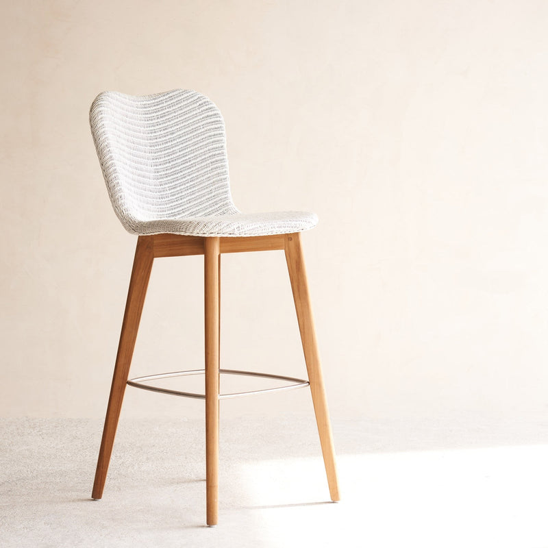 Lily Counter Stool | Teak Frame - Pure White