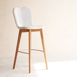 Lily Bar Stool | Teak Frame - Pure White