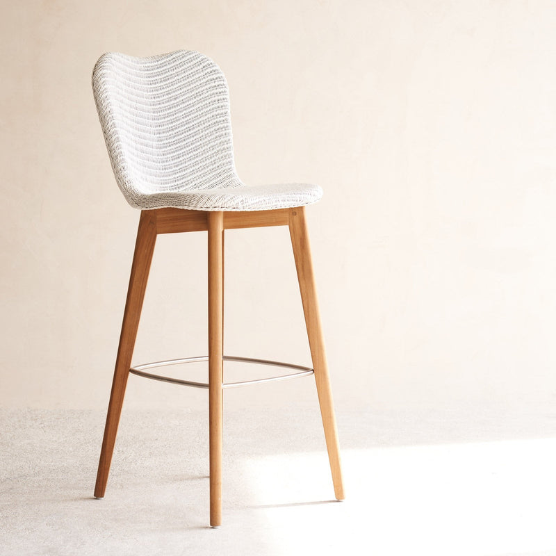 Lily Bar Stool | Teak Frame - Pure White