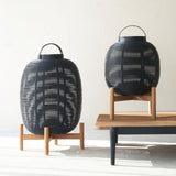 Tika Outdoor Lantern | Teak Base - Black (69cm)