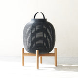 Tika Outdoor Lantern | Teak Base - Black (59cm)