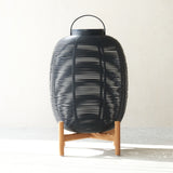 Tika Outdoor Lantern | Teak Base - Black (69cm)