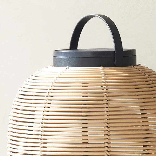 Tika Outdoor Lantern | Teak Base - Camel