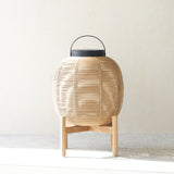 Tika Outdoor Lantern | Teak Base - Camel (59cm)