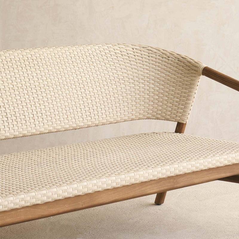 Aiko Outdoor Sofa | White Shell Frame with Sand Cushions