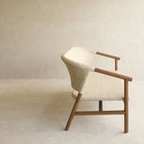 Aiko Outdoor Sofa | White Shell Frame with Sand Cushions