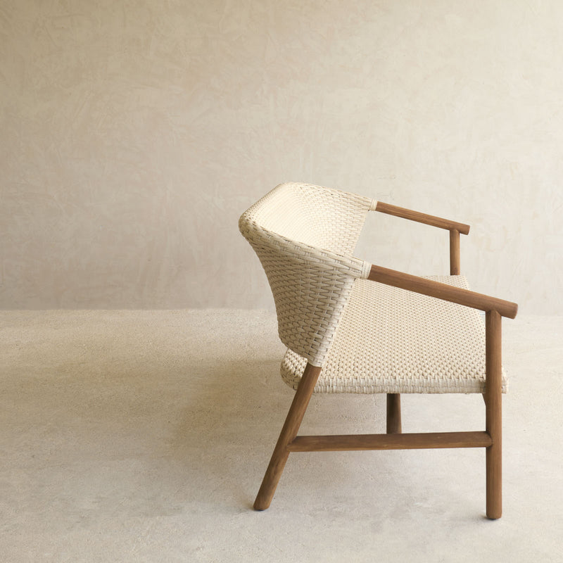 Aiko Outdoor Sofa | White Shell Frame with Sand Cushions