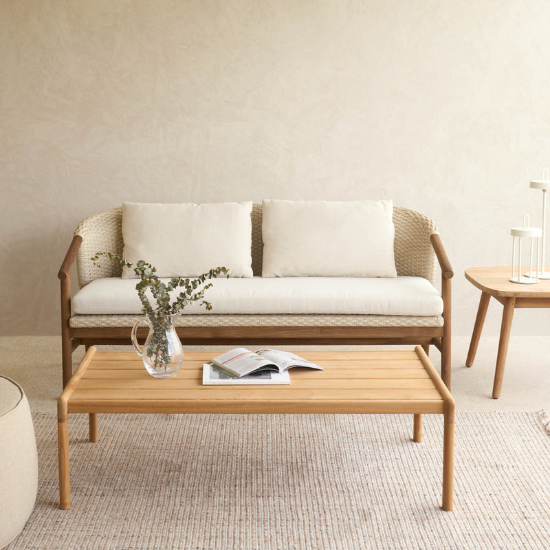 Aiko Outdoor Sofa | White Shell Frame with Sand Cushions