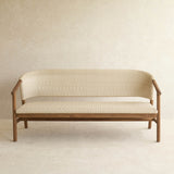 Aiko Outdoor Sofa | White Shell Frame with Sand Cushions