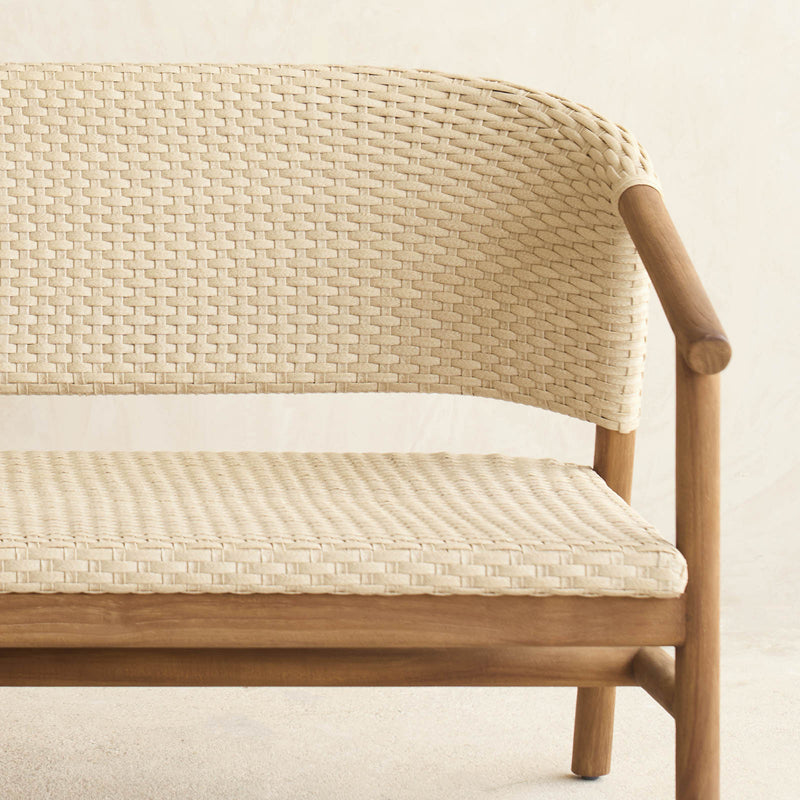 Aiko Outdoor Sofa | White Shell Frame with Sand Cushions