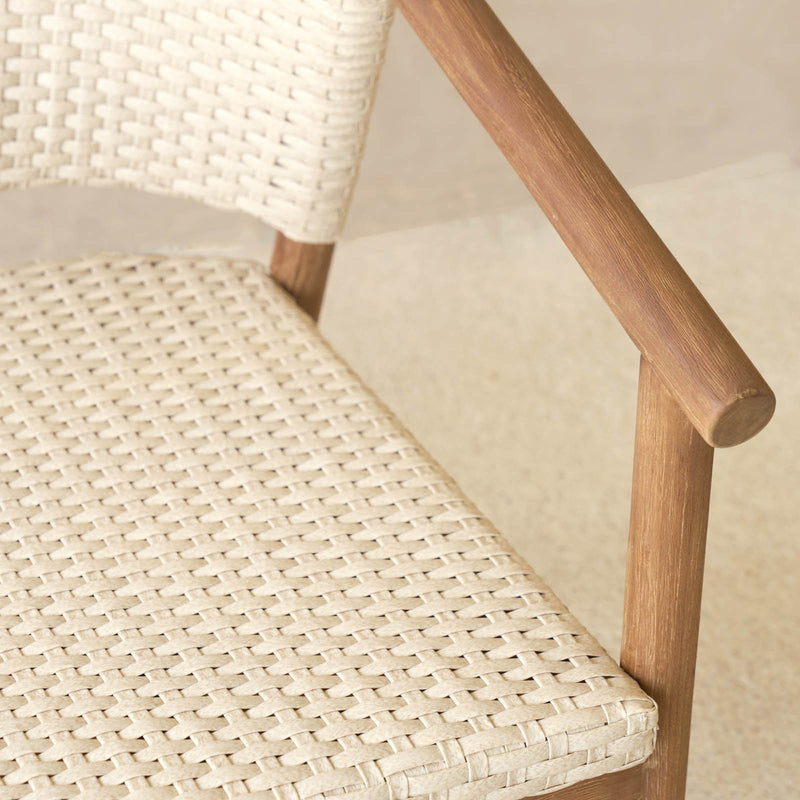 Aiko Outdoor Sofa | White Shell Frame with Sand Cushions