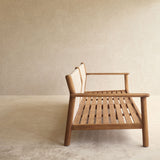 Capri Outdoor Sofa | 3 Seater - Graige with Snow Cushion