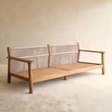 Capri Outdoor Sofa | 3 Seater - Graige with Snow Cushion