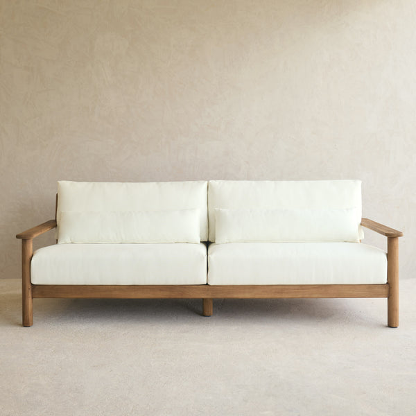 Capri Outdoor Sofa | 3 Seater - Graige with Snow Cushion