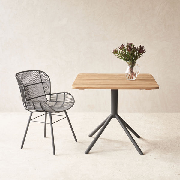 Arioso Teak Outdoor Bistro Table | Black Base