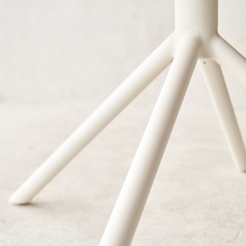 Outdoor Arioso Bistro Table | Teak with White Base (90cm)