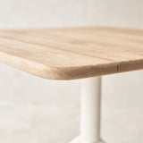 Outdoor Arioso Bistro Table | Teak with White Base (90cm)