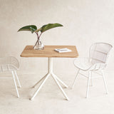 Arioso Teak Outdoor Bistro Table | White Base