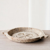Vintage Wooden Carved Parat Bowl - Floral C