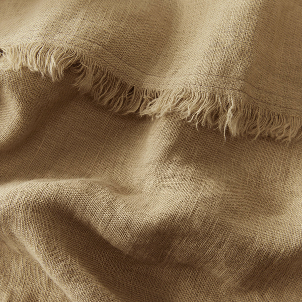 Freya Linen Throw | Biscuit