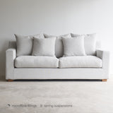 Beccy Fabric Sofa | 3 Seater - Pearl (216cm)