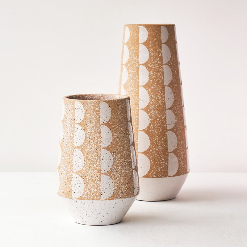 Candence Vase | Brown/White (Small)