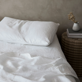 Linen Fitted Sheet Set | White - Originals Furniture