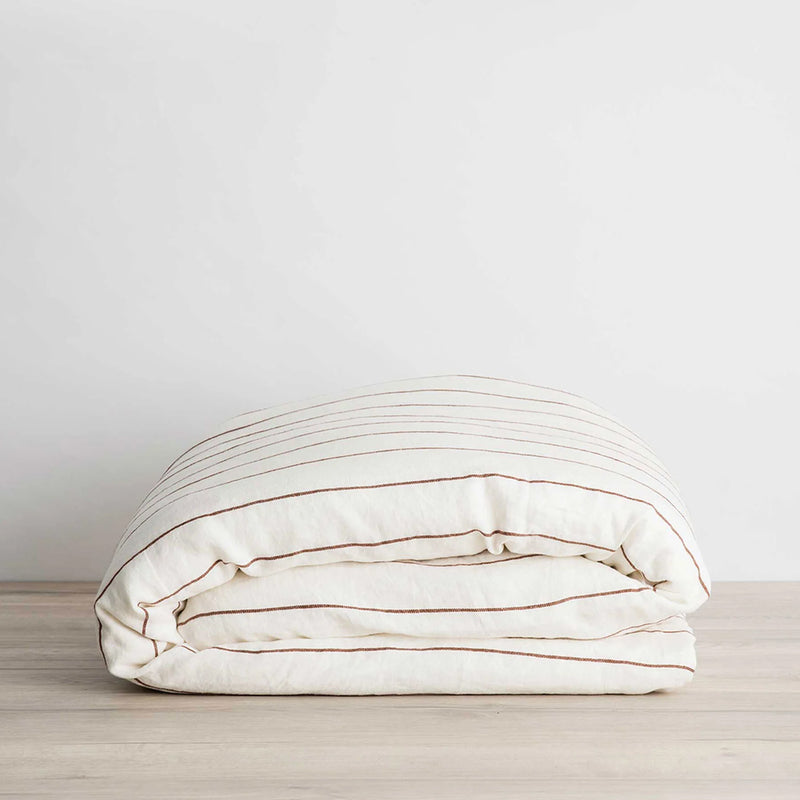 Linen Duvet Cover | Cedar Stripe