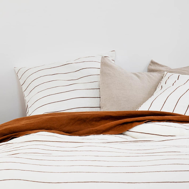 Linen Duvet Cover | Cedar Stripe