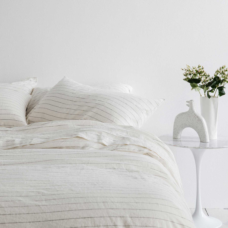Linen Duvet Cover | Pencil Stripe