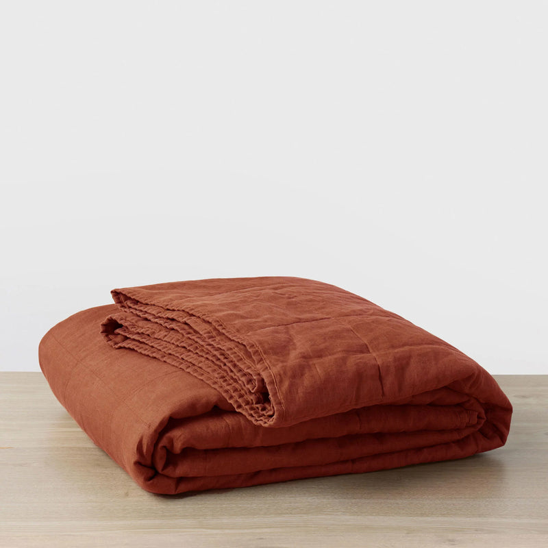 Linen Quilted Bedcover | Sienna