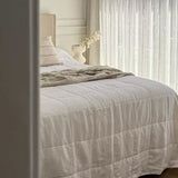 Linen Quilted Bedcover | White