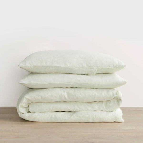 Linen Duvet Set | Fern Stripe