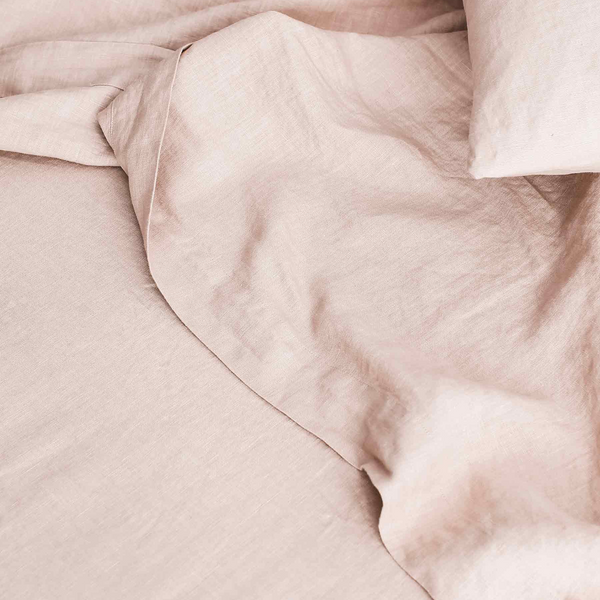 Linen Fitted Sheet Set | Blush