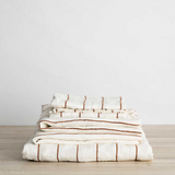 Linen Fitted Sheet Set | Cedar Stripe
