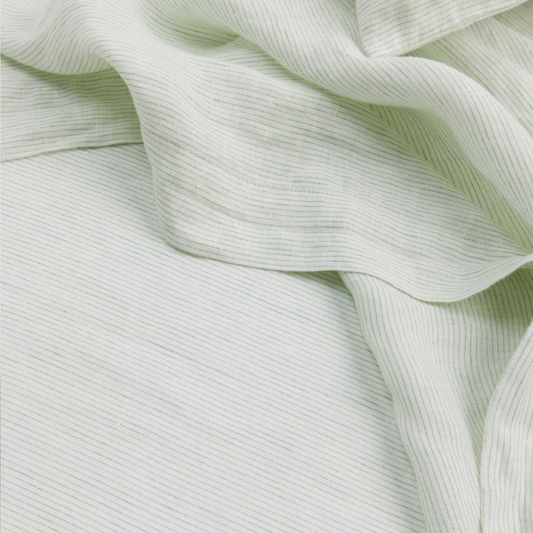 Linen Fitted Sheet Set | Fern Stripe