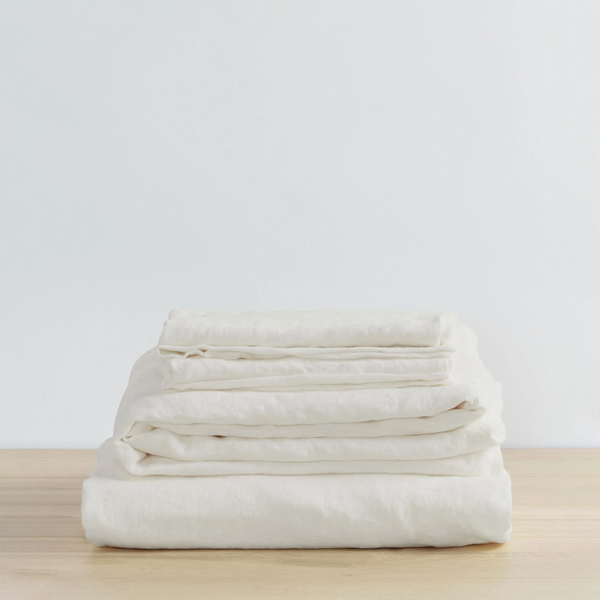 Linen Fitted Sheet Set | Ivory