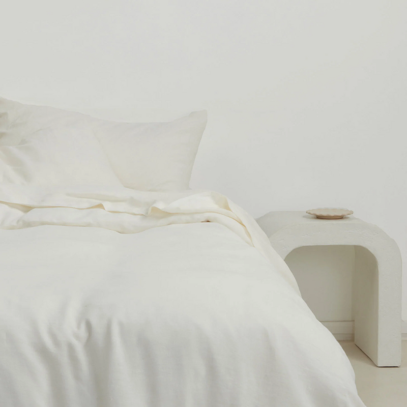 Linen Fitted Sheet Set | Ivory