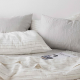 Linen Fitted Sheet Set | Pencil Stripe