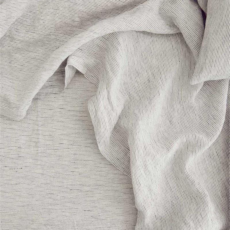 Linen Fitted Sheet Set | Pinstripe