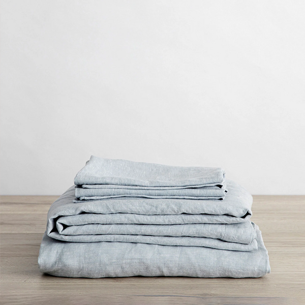 Linen Fitted Sheet Set | Sky