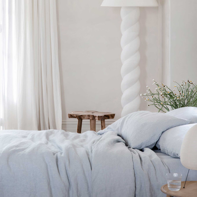 Linen Fitted Sheet Set | Sky