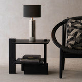Abstract Side Table | Teak - Black (56cm) - Originals Furniture