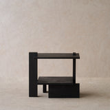 Abstract Side Table | Teak - Black (56cm) - Originals Furniture