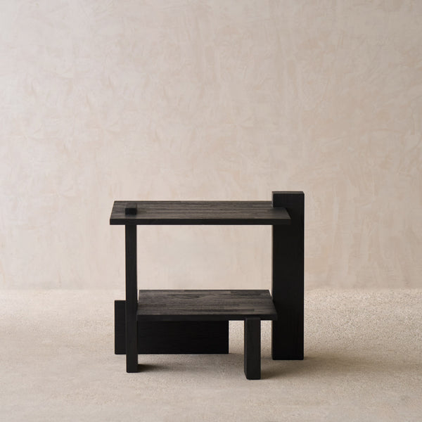 Abstract Side Table | Teak - Black (56cm)