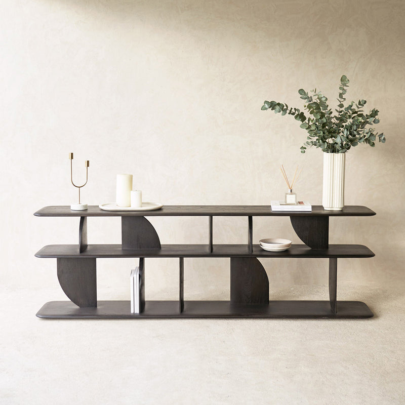 Geometric Console | Teak Dark Stain