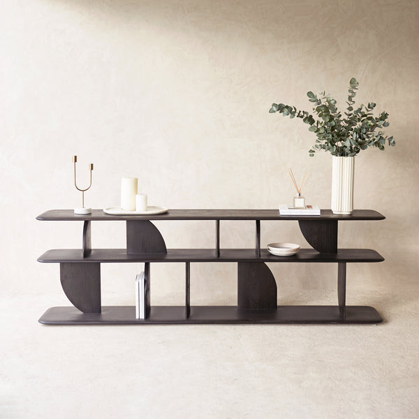 Geometric Console | Teak Dark Stain