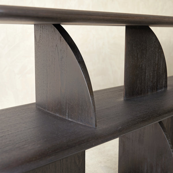 Geometric Console | Teak Dark Stain