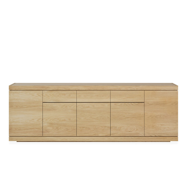Ethnicraft Burger Oak Sideboard (200cm), 5 doors and 3 drawers, adjustable shelves - $5600