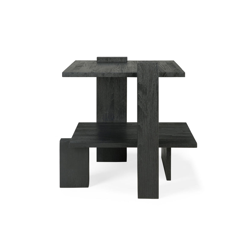 Black Teak Abstract Side Table from Ethnicraft